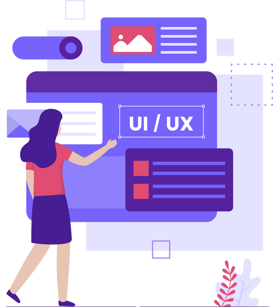 Flat design of ui ux design concept